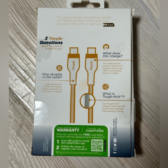 iPad USB C to USB C 10ft Cable and Wall Charger - Picture 5 of 6